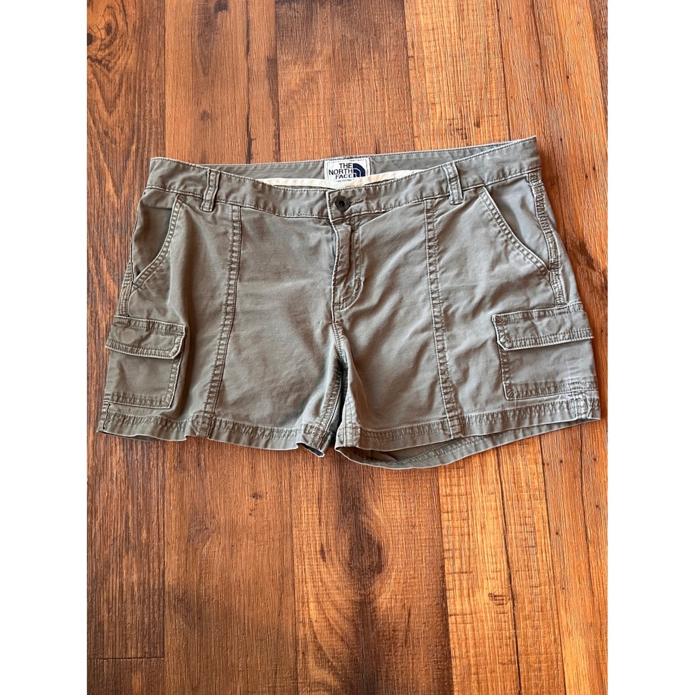 The North Face Women's Cargo Shorts Green Gray Size 12 Regular Hiking Hole